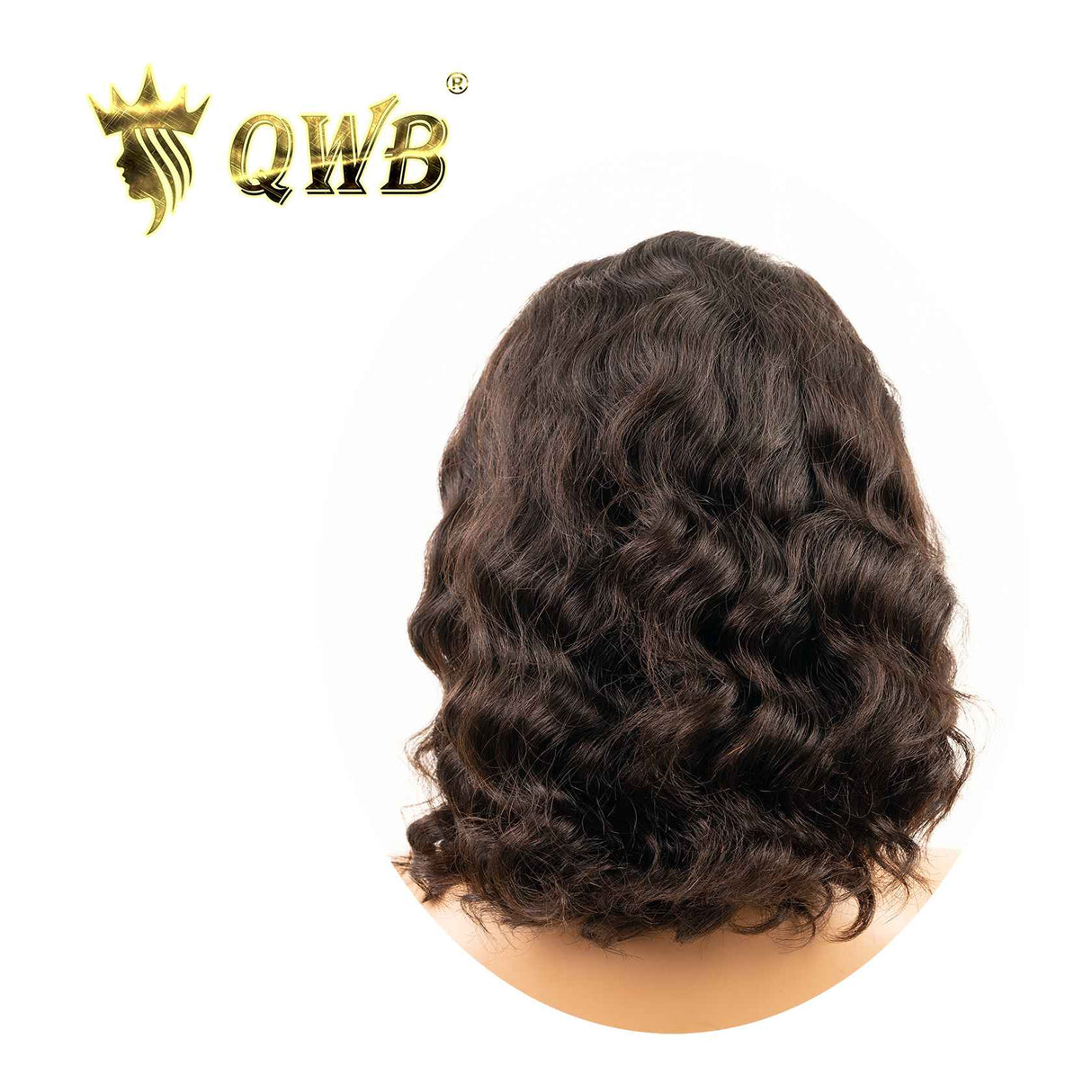Loose Wave Bob Wig Front View - Face-framing loose wave texture demonstrating gentle S-shaped curves and relaxed bouncy movement in short bob style. Natural black (#1B) Brazilian virgin human hair cascades with soft waves framing face elegantly. Transparent 5x5 inch HD lace closure base provides und