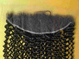 FTC 20 Inch HD Lace - Shrinkage Lace Type close-up showing reduced shrinkage feature of tight curly wig for consistent length retention in humid conditions. Specialized lace treatment prevents curl pattern distortion during daily wear.