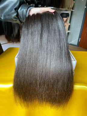 QWB Queen Weave Beauty - Main hero product shot featuring 5 bundles of premium virgin human hair in natural deep black (#1b) color. . Premium cuticle intact 100% virgin Brazilian hair with minimum shedding and tangle-free performance, estimated 2-3 year lifespan displayed vertically to showcase full