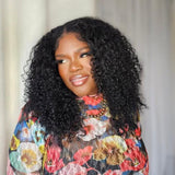 QWB Queen Weave Beauty - Styling versatility demonstration. Multiple parting options available (center, side, deep) enabled by free-parted lace design.