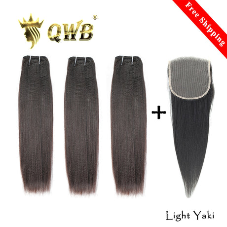 light yaki straight 3 bundles deal with closure