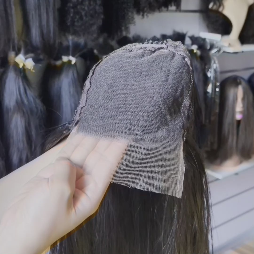 [Video] Installation guide for QWB Kinky Straight 5X5 HD Lace Closure Wig, 200% density, natural color #1B.