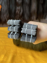 QWB Queen Weave Beauty - Installation demonstration showing how the product integrates with natural hair. Multiple length options available for customized head coverage. Product designed for comfortable all-day extended wear without pressure point discomfort at attachment points along perimeter.