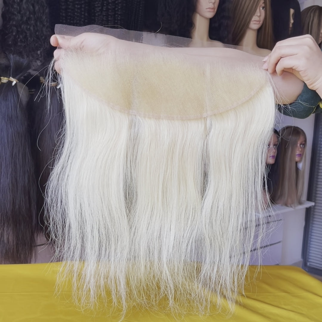 613 Blonde Straight 13X4 HD Lace Frontal Plucked Free Parted Brazilian Remy Hair is available at httpswwwqueenweavecomproductsqwb613straightblonderemyremyhair13x4inchhdlacefrontal Video Demo - Real customer usage demonstration showing product versatility, quality construction details, and authentic 