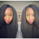 QWB Kinky Straight 5X5 HD Lace Closure Wig, 200% density, perfect for a natural and voluminous look.