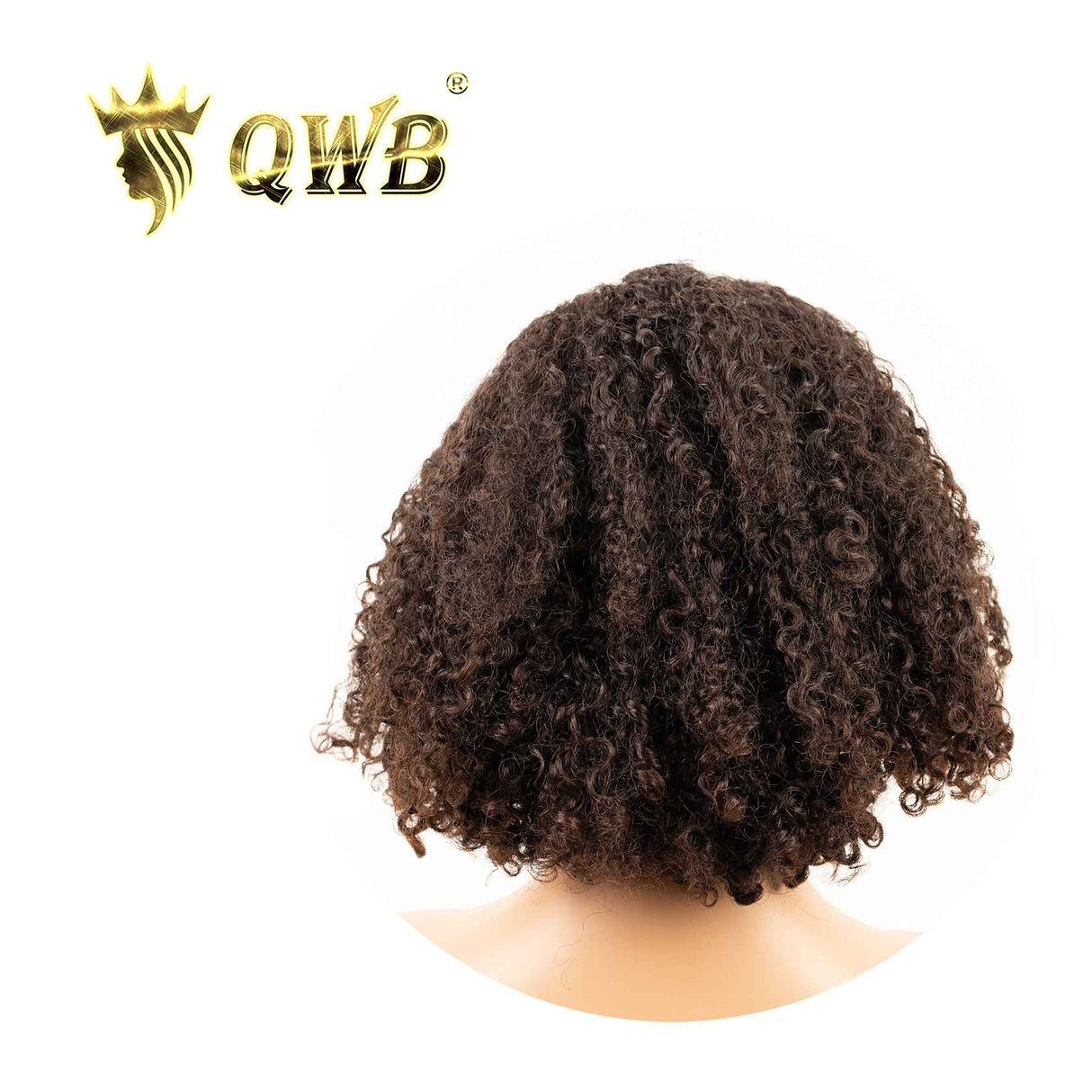 Jerry Curly Bob Wig Side Profile - Rounded full shape demonstration showing how short tight spiral curls create voluminous bob silhouette framing both sides of face. 8-12 inch stretched length options provide significant volume compared to longer straight styles. Transparent HD lace closure disappea
