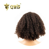 Jerry Curly Bob Wig Side Profile - Rounded full shape demonstration showing how short tight spiral curls create voluminous bob silhouette framing both sides of face. 8-12 inch stretched length options provide significant volume compared to longer straight styles. Transparent HD lace closure disappea