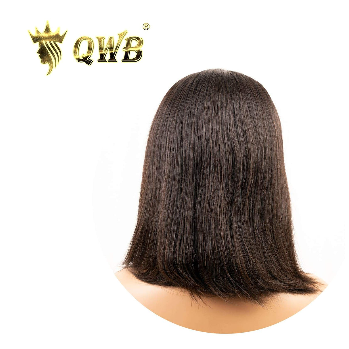 Straight Bob Wig Side Profile View - Natural fit demonstration showing how pin-straight texture frames face elegantly in short bob length. Smooth vertical hair fall emphasizes high-temperature steam processed straight texture while transparent HD lace disappears against skin for professional daily w