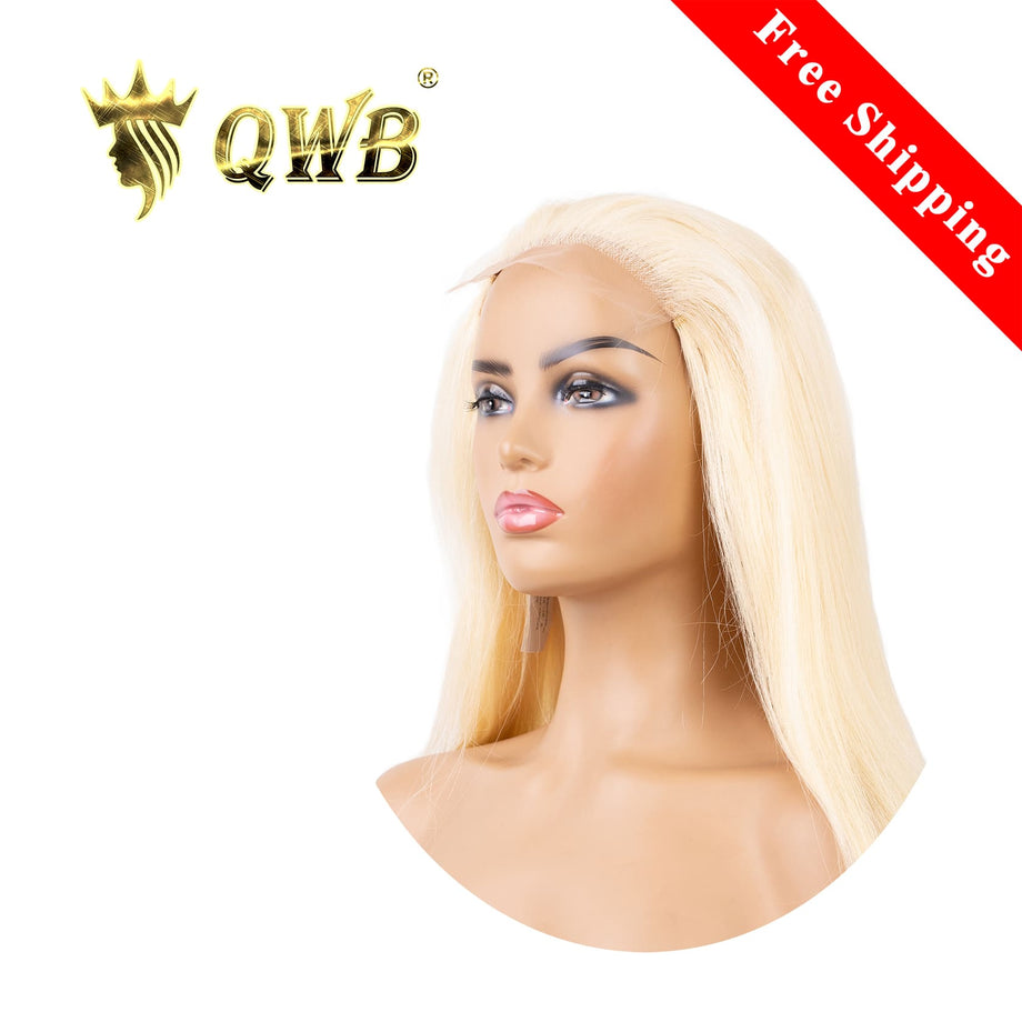 QWB Straight #613 Blonde 5X5 HD Lace Closure Wig 200% Density Remy