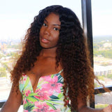 QWB Deep Wave Virgin Hair Texture Close-up - Tight S-shaped deep wave pattern demonstrating consistent curl definition from root to tip. No chemical processing ensures cuticle intact construction provides manageable styling without tangling while maintaining natural lustrous sheen.
