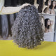 Jerry Curly HD Closure Installation Detail - Close-up of 5x5 inch transparent HD lace closure construction showing undetectable hairline when properly installed on diverse skin tones. Adjustable back straps and dual combs (front & back) provide secure average cap size fit for daily wear. Pre-plucked