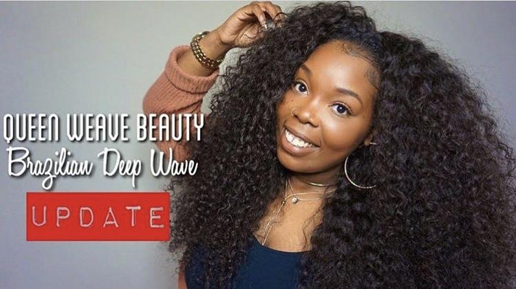 Brazilian Virgin Hair Deep Wave Frontal Installation View - Light brown lace frontal demonstrating secure attachment and natural blending along hairline from ear to ear. Tight spiral deep wave texture creates cohesive voluminous full head coverage at various lengths from 12 to 18 inches on diverse s