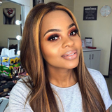 QWB Queen Weave Beauty - Installation demonstration showing how the product integrates with natural hair. Pre-plucked edges and baby hairs create undetectable hairline when installed using standard glue/tape methods.
