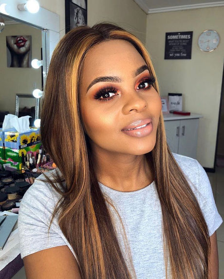 QWB Queen Weave Beauty - Styling versatility demonstration. Multiple parting options available (center, side, deep) enabled by free-parted lace design.
