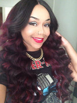 QWB Queen Weave Beauty - Styling versatility demonstration. Multiple parting options available (center, side, deep) enabled by free-parted lace design.