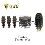 The product Custom Wig Service is available at httpswwwqueenweavecomproductscustomswig Side Profile View - Highlighting natural fit, comfortable wearability, and seamless blend with skin tone