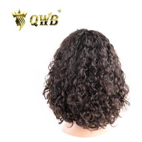 QWB Queen Weave Beauty - Installation demonstration showing how the product integrates with natural hair. Pre-plucked edges and baby hairs create undetectable hairline when installed using standard glue/tape methods.