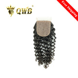QWB Queen Weave Beauty - Main hero product shot featuring single piece of compact tight curly ringlet formation with defined spiral coils in natural deep black (#1b) color. . Premium cuticle intact 100% virgin Brazilian hair with minimum shedding and tangle-free performance, estimated 2-3 year lifes