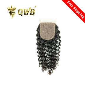 QWB Queen Weave Beauty - Main hero product shot featuring single piece of compact tight curly ringlet formation with defined spiral coils in natural deep black (#1b) color. . Premium cuticle intact 100% virgin Brazilian hair with minimum shedding and tangle-free performance, estimated 2-3 year lifes