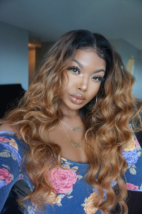 Brazilian Virgin Hair Body Wave Frontal Installation View - Dark brown lace frontal demonstrating secure attachment and natural blending along hairline from ear to ear. Gentle S-shaped body wave texture creates cohesive voluminous full head coverage at various lengths from 12 to 18 inches on diverse