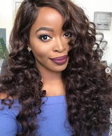 QWB Queen Weave Beauty - Installation demonstration showing how the product integrates with natural hair. Pre-plucked edges and baby hairs create undetectable hairline when installed using standard glue/tape methods.