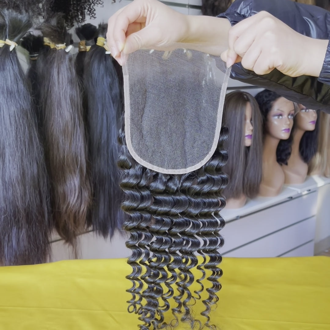Deep Wave 5X5 HD Closure Pre Plucked Free Part Video Demo - Real usage demonstration showing versatility, quality construction, and authentic styling from multiple angles