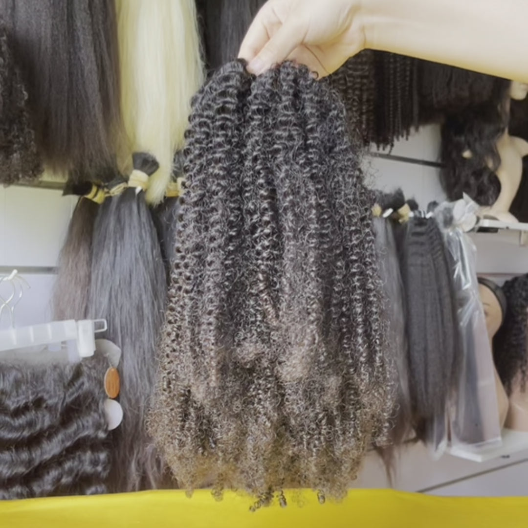 Afro Kinky Curly Ponytail Video Demo - Customer usage demonstration showing product movement, quality construction details, and versatile styling capabilities of Brazilian virgin hair extension. Free shipping worldwide via DHL/Fedex in 3-4 business days with professional packaging.