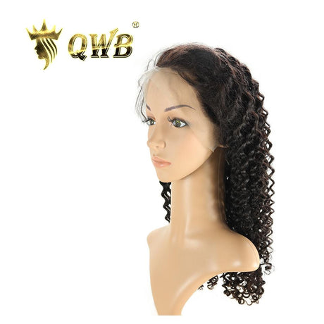 QWB Deep Wave 13x5 Inch Transparent Lace Front Wig Deep Part