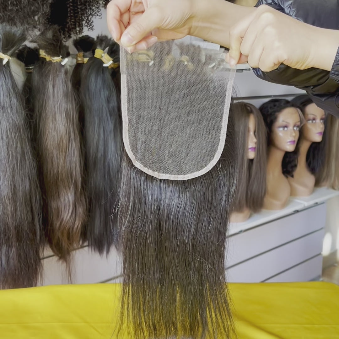 QWB Straight 5x5 Inch HD Lace Closure Pre Plucked Free Part 1220 Inches Video Demonstration - Real-world styling demonstration showing product versatility, movement, quality construction, and authentic look when worn.