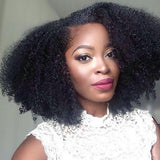 QWB Kinky Curly Virgin Hair Quality Example - Top grade 100% human cuticle intact virgin hair showcasing minimum shedding and tangle-free performance on five premium bundles. No chemical processing preserves natural tight ringlet curl alignment ensuring durable curly pattern that withstands repeated