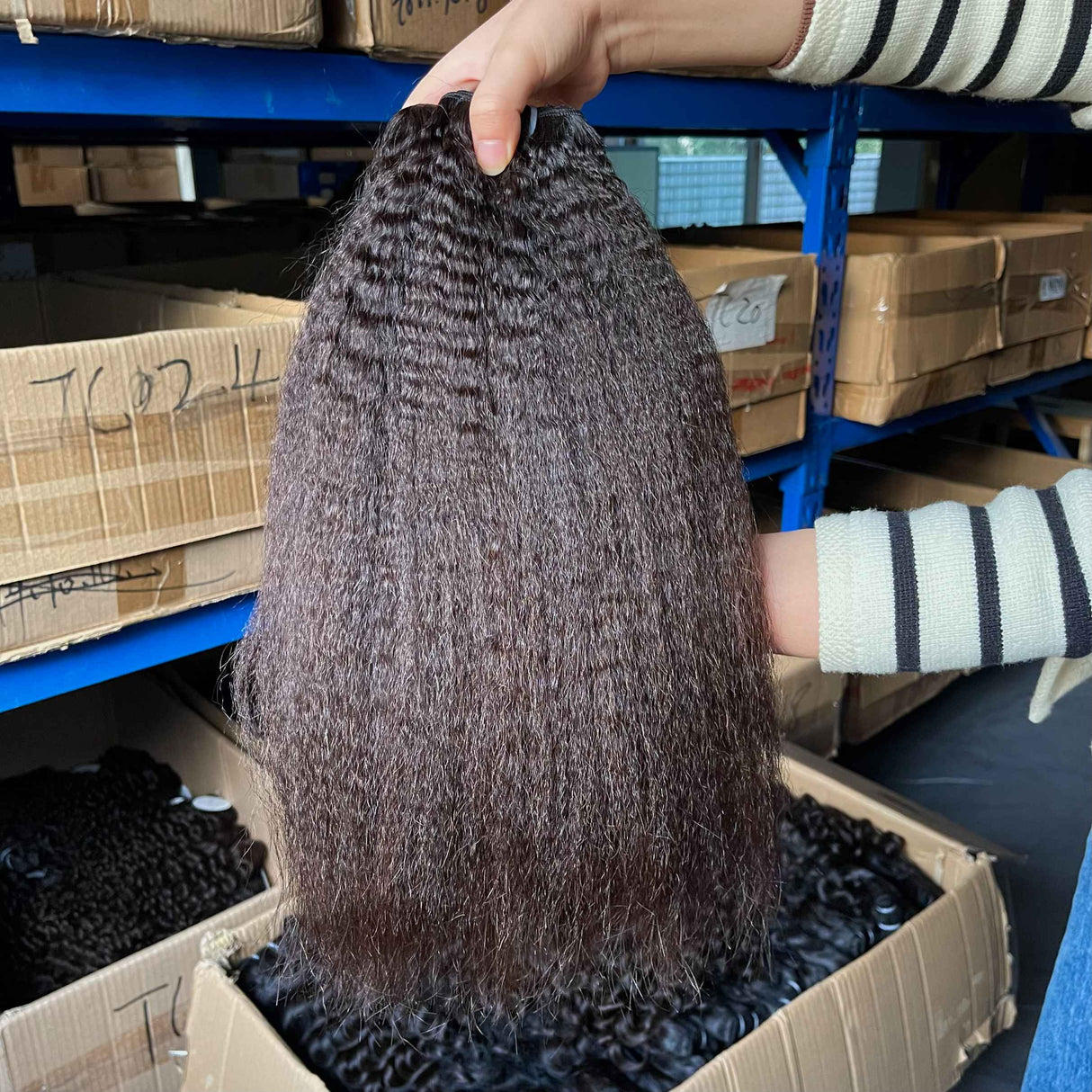 QWB Kinky Straight 5 Bundles Deal Brazilian Virgin Hair 12-24 Inches