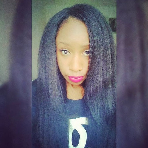 Kinky straight hair customer picture