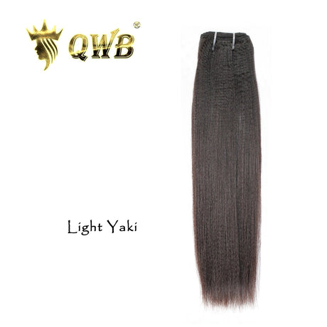 Light Yaki texture close-up of 100% Brazilian Virgin Hair