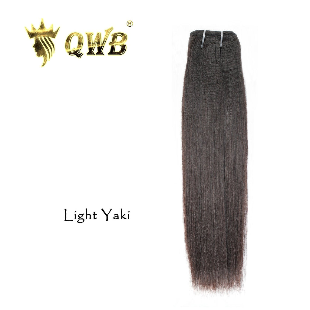 Queen Weave Beauty Light Yaki 100% Virgin Hair In Natural Black Color