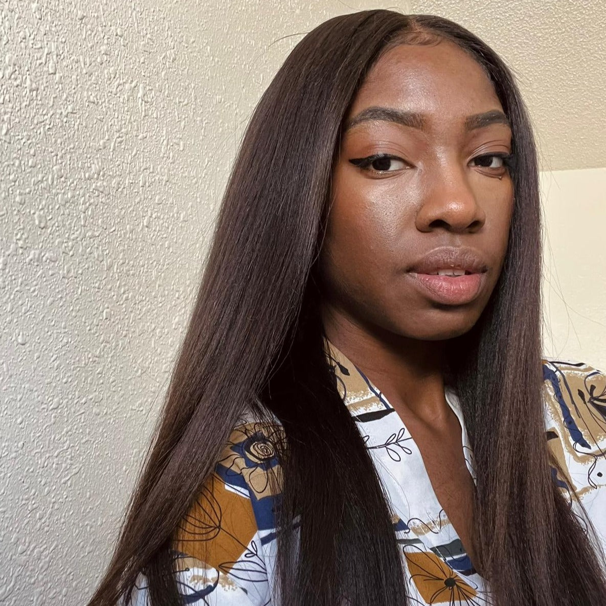 QWB Light Yaki 5X5 HD Lace Closure Wig 200% Density Brazilian Virgin Hair
