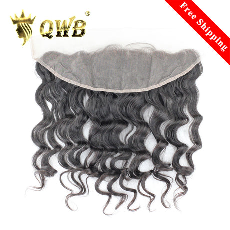 QWB Queen Weave Beauty - Main hero product shot featuring single piece of voluminous loose wave bends with natural movement and bounce in natural deep black (#1b) color. . Premium cuticle intact 100% virgin Brazilian hair with minimum shedding and tangle-free performance, estimated 2-3 year lifespan