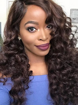QWB Queen Weave Beauty - Installation demonstration showing how the product integrates with natural hair. Pre-plucked edges and baby hairs create undetectable hairline when installed using standard glue/tape methods.