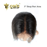 QWB Queen Weave Beauty - Installation demonstration showing how the product integrates with natural hair. Pre-plucked edges and baby hairs create undetectable hairline when installed using standard glue/tape methods.
