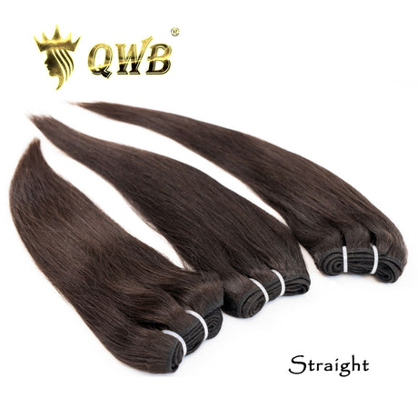 QWB Queen Weave Beauty - Detailed texture verification macro photography documenting premium virgin human hair. Close inspection reveals uniform curl formation throughout entire strand length from weft edge through tip ends, confirming consistent steam processing during manufacturing. Cuticle intact