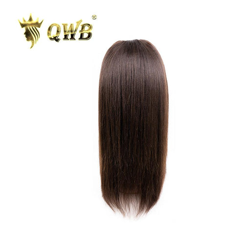 Light Yaki U Part Wig Detailed Angle - Medium shot highlighting hair density at 250%, cuticle intact virgin Brazilian hair quality, and smooth texture with natural shine. Shows craftsmanship details of pre-plucked lace front.