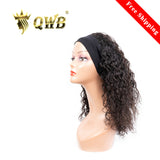QWB Queen Weave Beauty - Main hero product shot featuring single piece of loose flowing S-shaped water wave pattern with natural bounce in natural deep black (#1b) color. . Premium cuticle intact 100% virgin Brazilian hair with minimum shedding and tangle-free performance, estimated 2-3 year lifespa